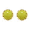 green glossy round stud earrings boogzel clothing