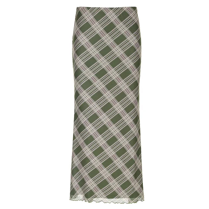 green plaid maxi skirt boogzel clothing