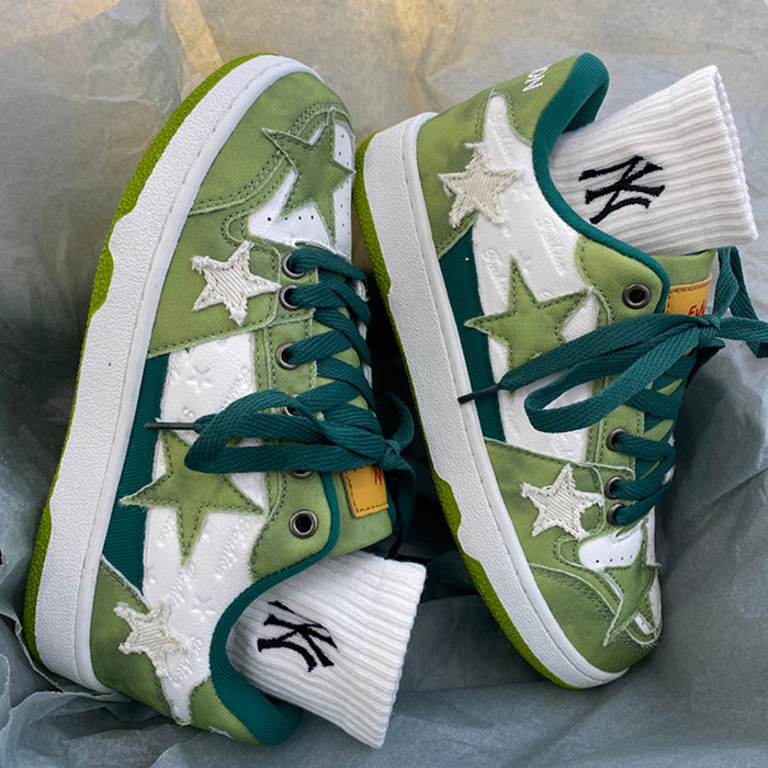 green sneaker shoes