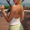 green tropical flower halter top boogzel clothing