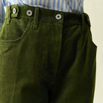 green wide leg cord trousers boogzel clothing