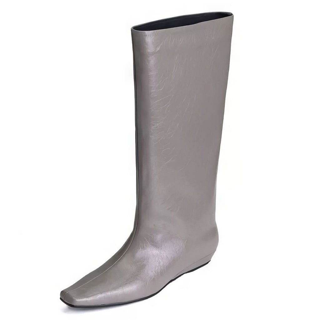 grey pointed toe wide calf boots boogzel clothing