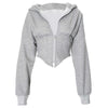 grey corset detail zip up hoodie boogzel clothing