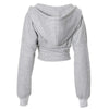 grey corset detail zip up hoodie boogzel clothing