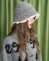 grey knit bucket hat boogzel clothing