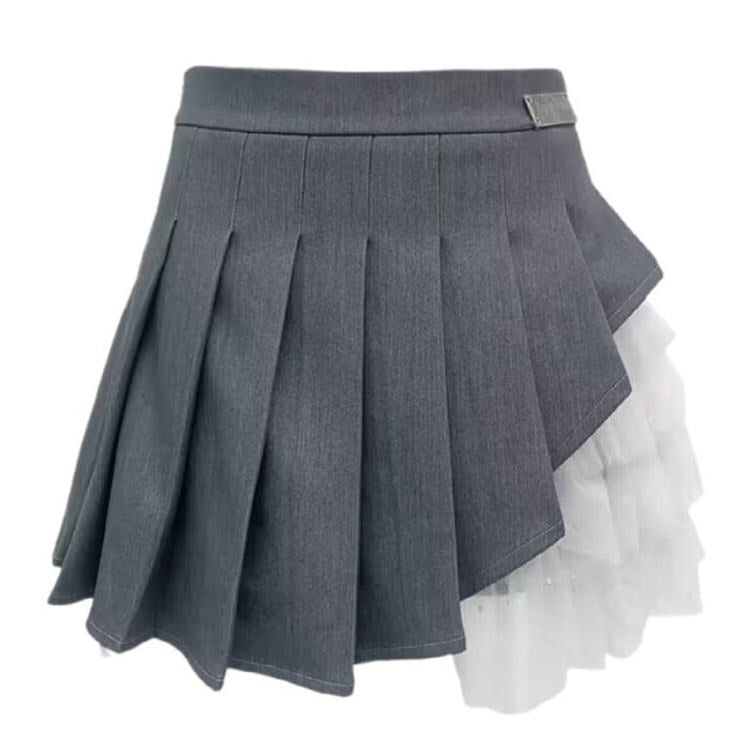Aesthetic Layered Gray Skirt