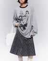 grey polka dot pleated skirt boogzel clothing