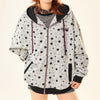 grey star print zip up hoodie boogzel clothing