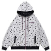 grey star print zip up hoodie boogzel clothing