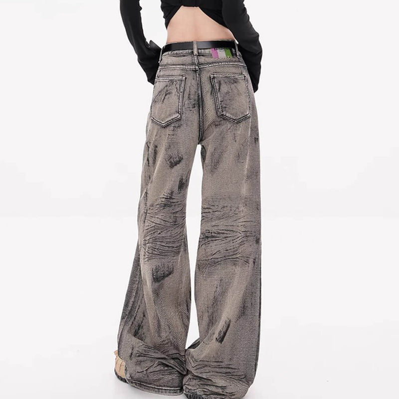 grunge aesthetic wide leg jeans boogzel clothing