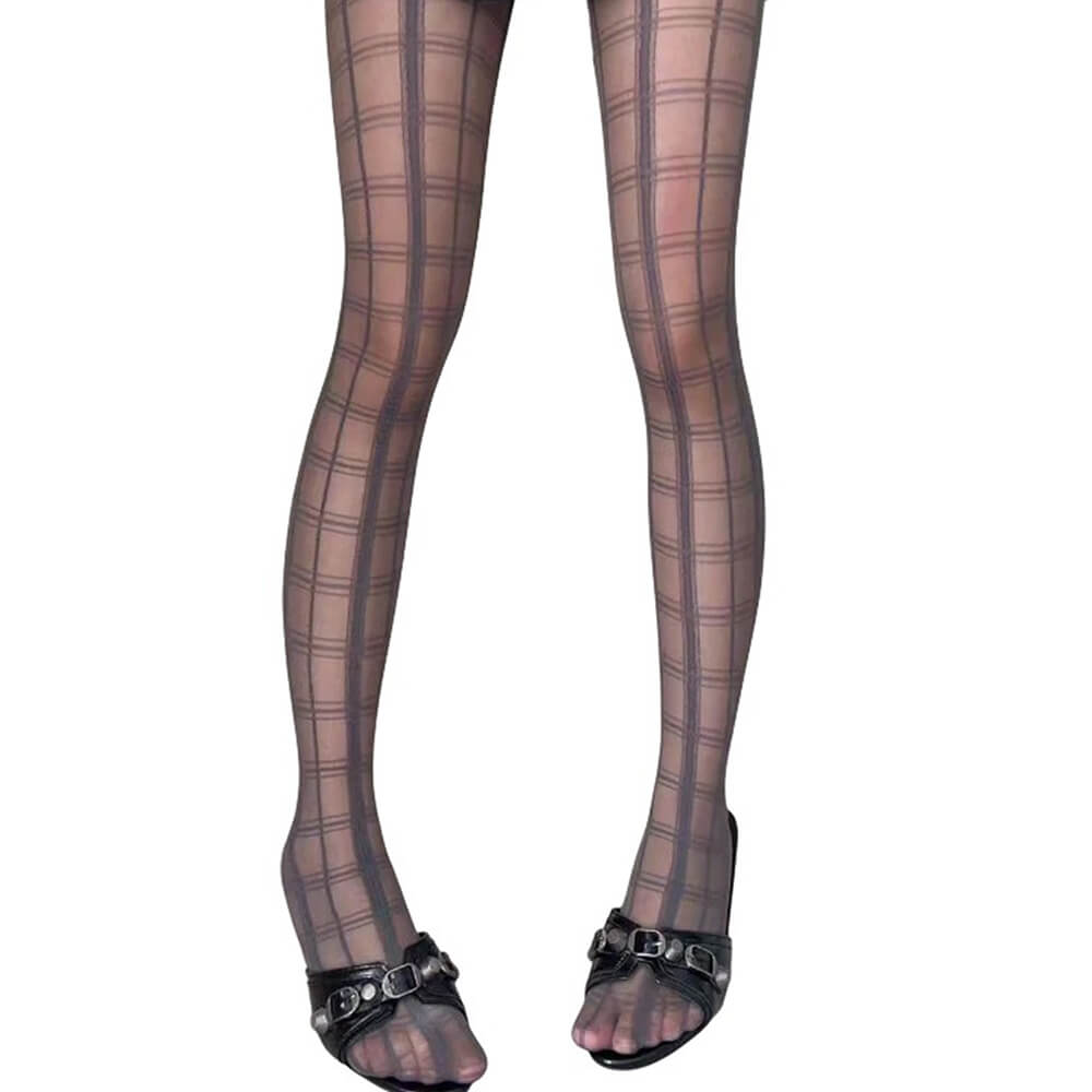 grid pattern sheer tights boogzel clothing