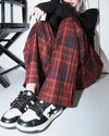 Grunge Plaid Pants in Red - Boogzel Clothing