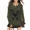 grunge butterfly fuzzy knit sweater boogzel clothing