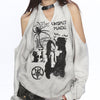 grunge cut out graphic sweatshirt boogzel clothing