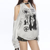 grunge cut out graphic sweatshirt boogzel clothing