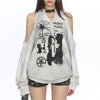 grunge cut out graphic sweatshirt boogzel clothing