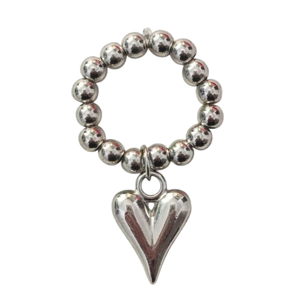 grunge heart charm ring boogzel clothing
