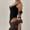 grunge one shoulder corset top boogzel clothing