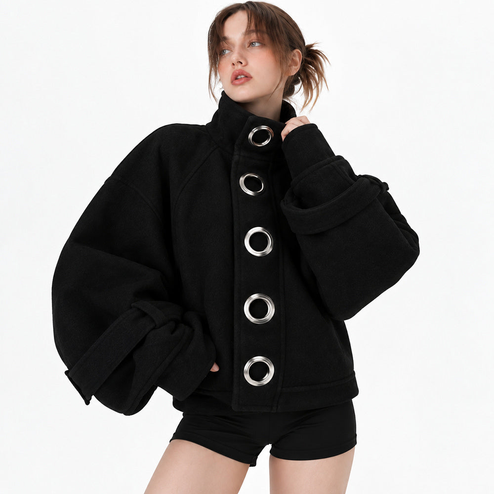 grunge oversized grommet jacket boogzel clothing