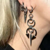 grunge silver spike earrings boogzel clothing