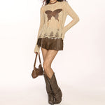 grunge aesthetic butterfly knit top boogzel clothing