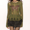 grunge aesthetic butterfly knit top boogzel clothing