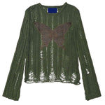 grunge aesthetic butterfly knit top boogzel clothing