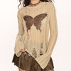 grunge aesthetic butterfly knit top boogzel clothing