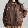 grunge aesthetic butterfly leather jacket boogzel clothing