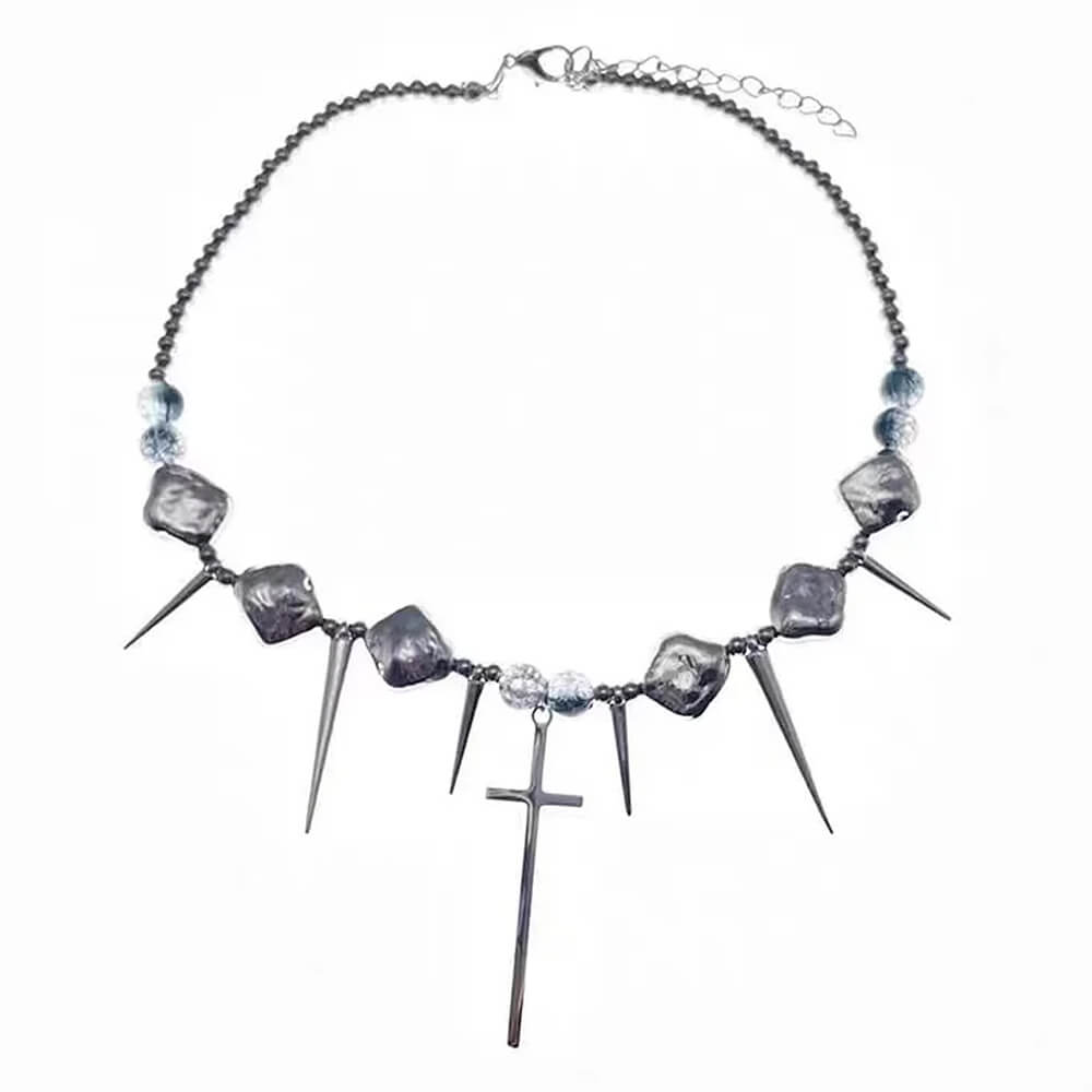 grunge aesthetic cross necklace boogzel clothing