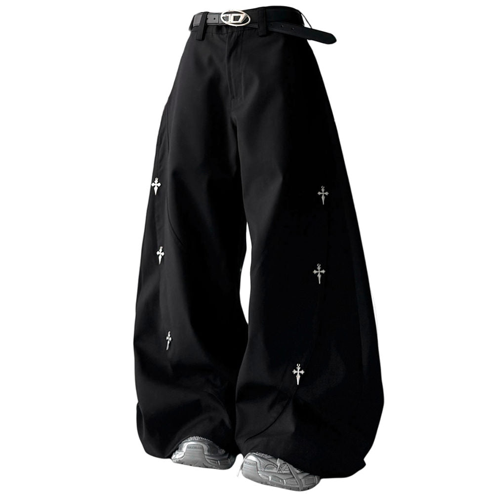 grunge aesthetic cross pendant trousers boogzel clothing