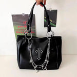 grunge aesthetic cross tote bag boogzel clothing