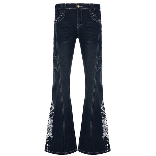 90s 自由の女神　セットアップ　archive grunge flare Grunge Aesthetic Flared Jeans | Aesthetic Outfits – Boogzel Clothing