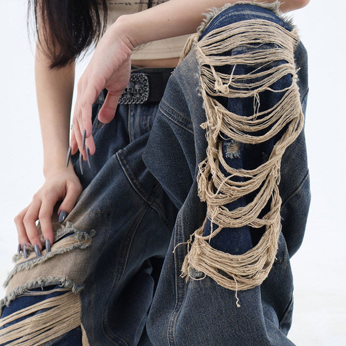 Egirl Ripped Chain Pants