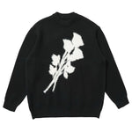 grunge aesthetic rose print sweater boogzel clothing