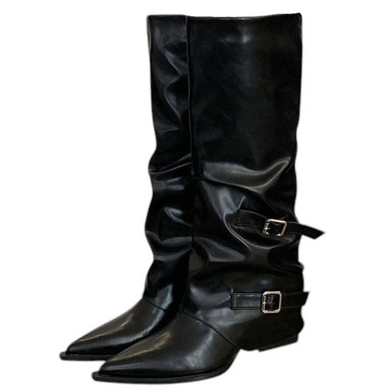 grunge black knee boots boogzel clothing