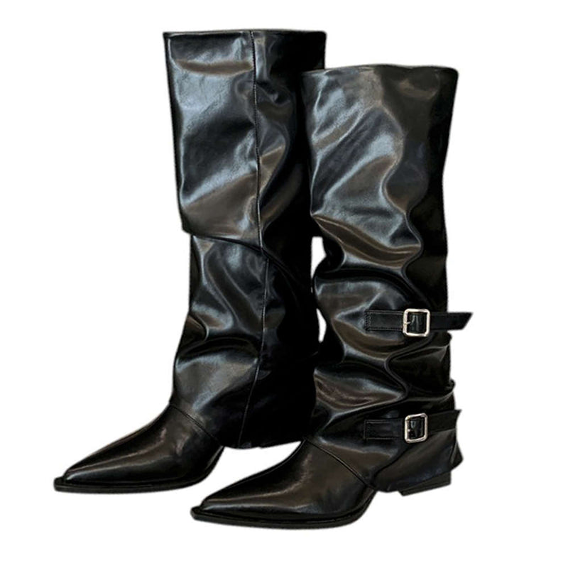 grunge black knee boots boogzel clothing