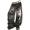 grunge chain print wide pants bogzel clothing