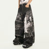 grunge chain print wide pants bogzel clothing