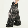 grunge chain print wide pants bogzel clothing
