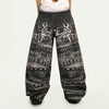 grunge chain print wide pants bogzel clothing