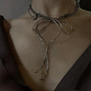 Grunge Aesthetic Metal Bow Choker- gringe style - coquette aesthetic