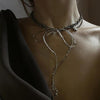 Grunge Aesthetic Metal Bow Choker- gringe style - coquette aesthetic