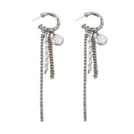 grunge pearl chain tassel earrings boogzel clothing