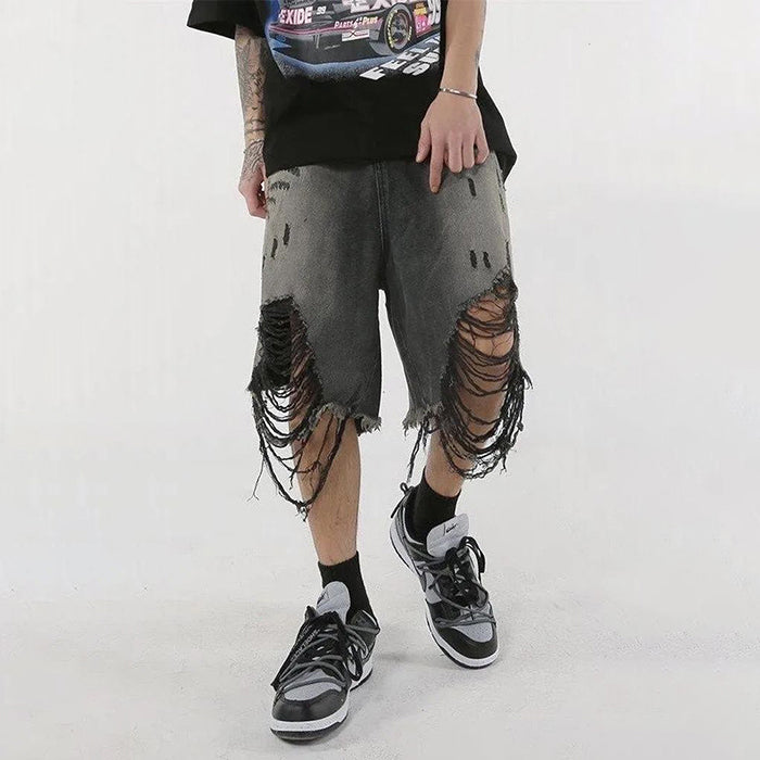 grunge ripped denim shorts boogzel clothing