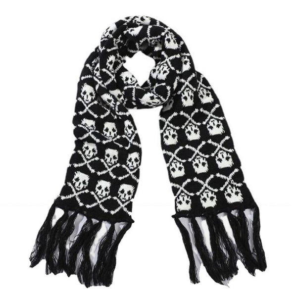 Grunge Skull Knitted Scarf | BOOGZEL CLOTHING – Boogzel Clothing