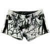 grunge spider web print denim shorts boogzel clothing