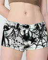 grunge spider web print denim shorts boogzel clothing
