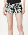 grunge spider web print denim shorts boogzel clothing