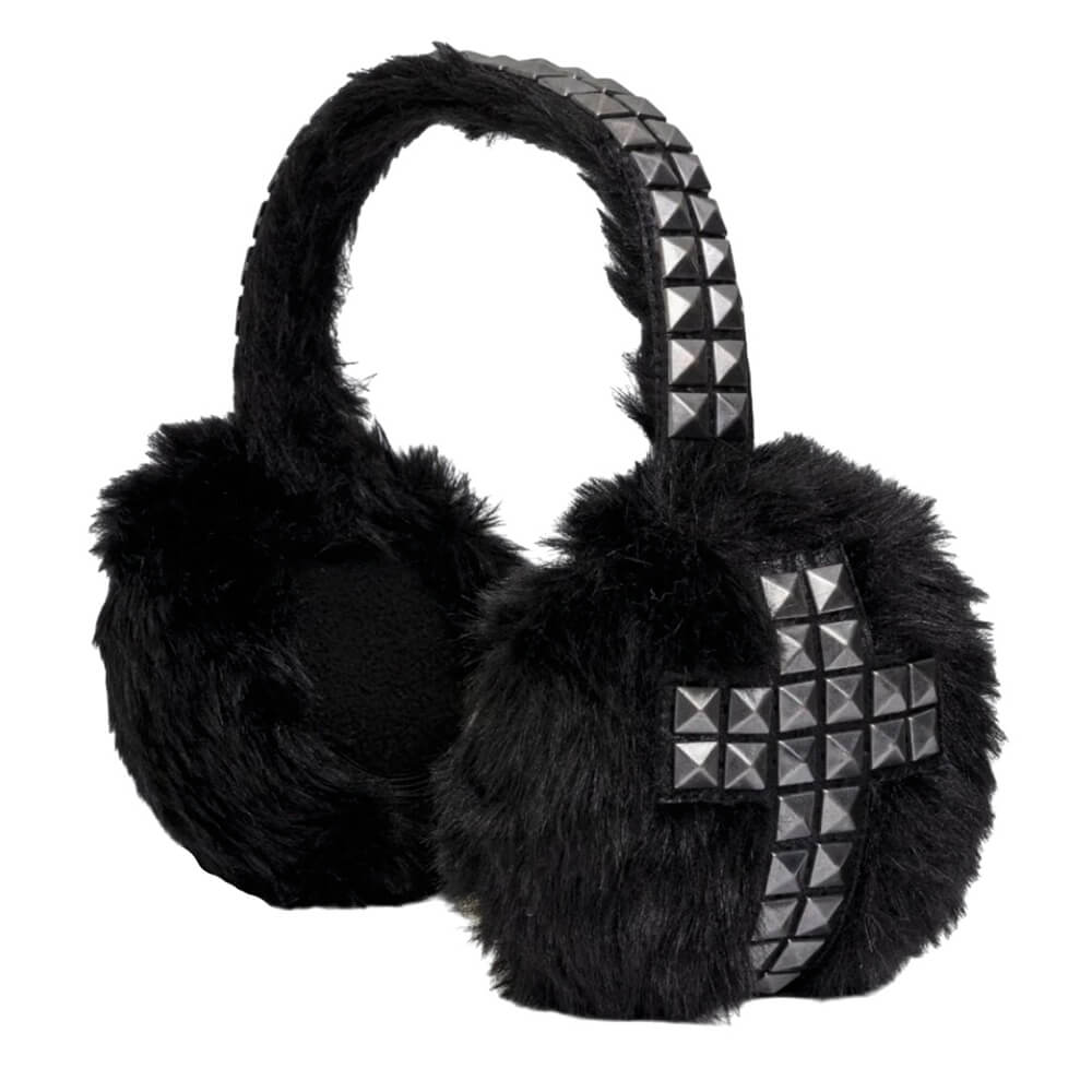 grunge studded cross earmuffs boogzel clothing